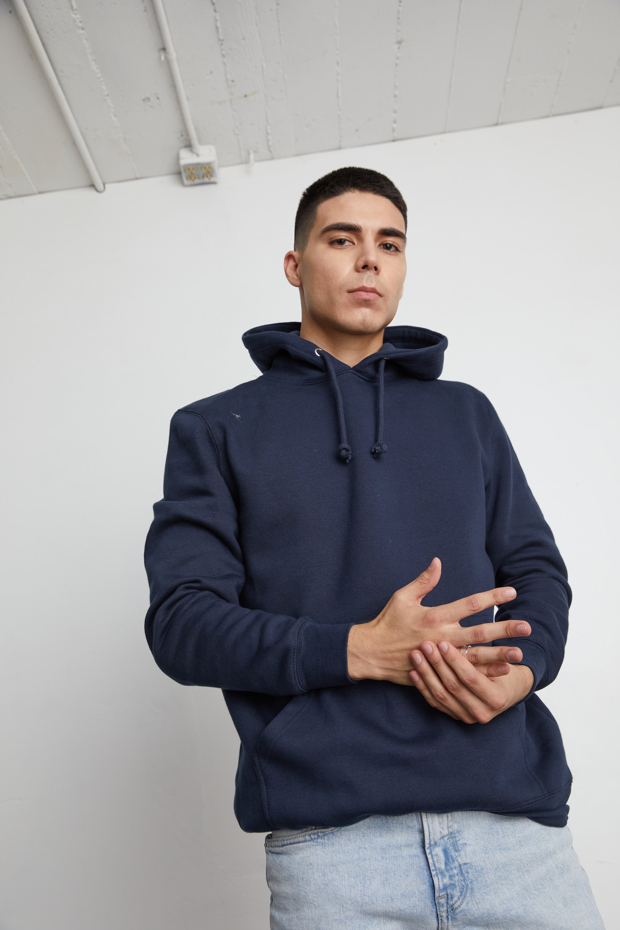【NYLON STAND HOODED JUMPER】 time is on ClimaFlex Hoodie